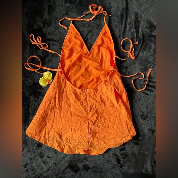 Shein Orange Summer Strappy Dress Size S - Picture 2 of 5